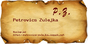 Petrovics Zulejka névjegykártya